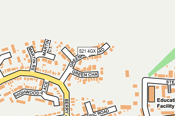 S21 4GX map - OS OpenMap – Local (Ordnance Survey) S21 4GX map - OS OpenMap – Local (Ordnance Survey)