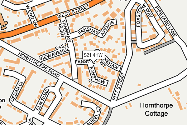 S21 4HW map - OS OpenMap – Local (Ordnance Survey)