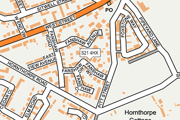 S21 4HX map - OS OpenMap – Local (Ordnance Survey) S21 4HX map - OS OpenMap – Local (Ordnance Survey)