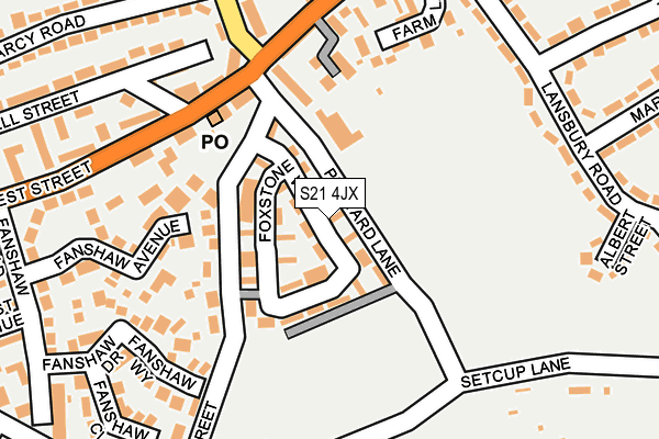 S21 4JX map - OS OpenMap – Local (Ordnance Survey) S21 4JX map - OS OpenMap – Local (Ordnance Survey)
