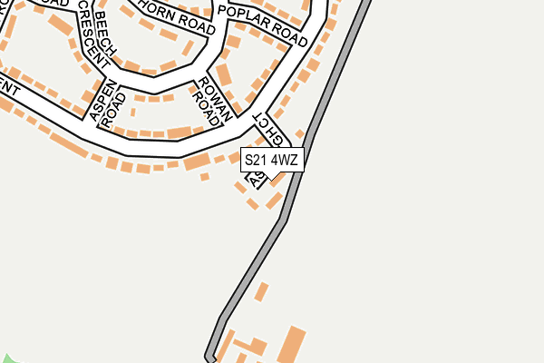S21 4WZ map - OS OpenMap – Local (Ordnance Survey) S21 4WZ map - OS OpenMap – Local (Ordnance Survey)