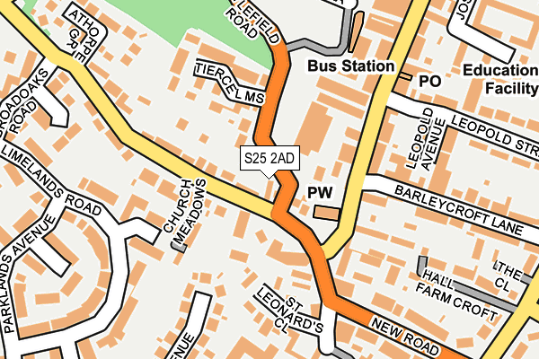 S25 2AD map - OS OpenMap – Local (Ordnance Survey) S25 2AD map - OS OpenMap – Local (Ordnance Survey)