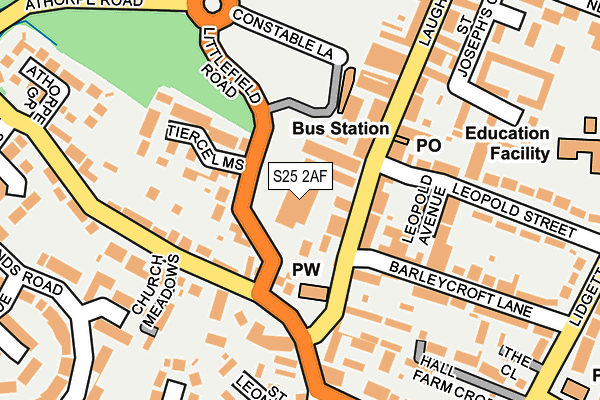 S25 2AF map - OS OpenMap – Local (Ordnance Survey) S25 2AF map - OS OpenMap – Local (Ordnance Survey)