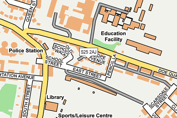 S25 2AJ map - OS OpenMap – Local (Ordnance Survey) S25 2AJ map - OS OpenMap – Local (Ordnance Survey)