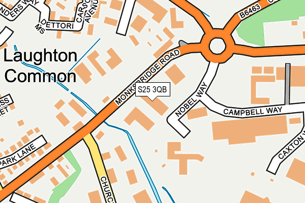 S25 3QB map - OS OpenMap – Local (Ordnance Survey)