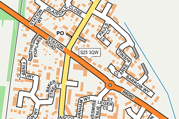 S25 3QW map - OS OpenMap – Local (Ordnance Survey) S25 3QW map - OS OpenMap – Local (Ordnance Survey)
