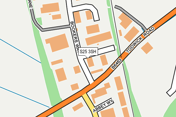 S25 3SH map - OS OpenMap – Local (Ordnance Survey) S25 3SH map - OS OpenMap – Local (Ordnance Survey)
