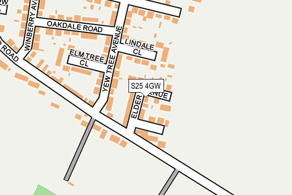 S25 4GW map - OS OpenMap – Local (Ordnance Survey) S25 4GW map - OS OpenMap – Local (Ordnance Survey)