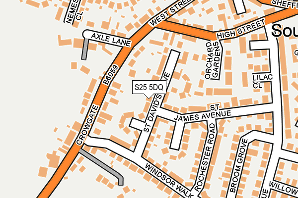 S25 5DQ map - OS OpenMap – Local (Ordnance Survey) S25 5DQ map - OS OpenMap – Local (Ordnance Survey)