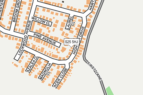 S25 5HJ map - OS OpenMap – Local (Ordnance Survey) S25 5HJ map - OS OpenMap – Local (Ordnance Survey)