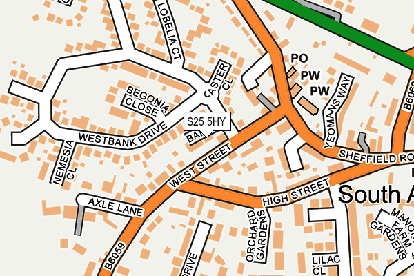 S25 5HY map - OS OpenMap – Local (Ordnance Survey) S25 5HY map - OS OpenMap – Local (Ordnance Survey)