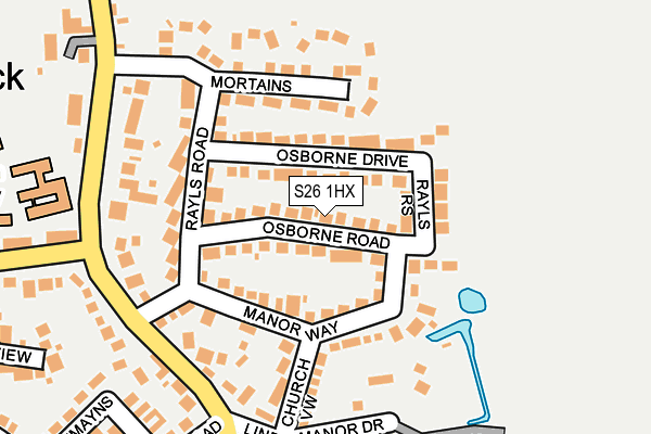 S26 1HX map - OS OpenMap – Local (Ordnance Survey) S26 1HX map - OS OpenMap – Local (Ordnance Survey)