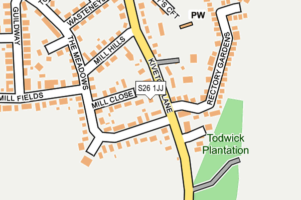 S26 1JJ map - OS OpenMap – Local (Ordnance Survey) S26 1JJ map - OS OpenMap – Local (Ordnance Survey)