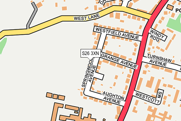 S26 3XN map - OS OpenMap – Local (Ordnance Survey) S26 3XN map - OS OpenMap – Local (Ordnance Survey)