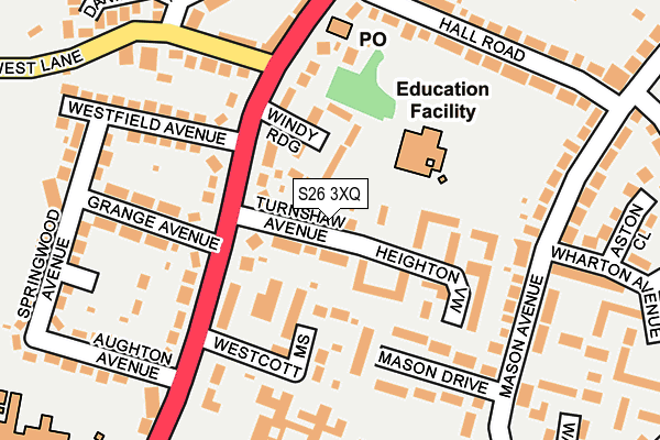 S26 3XQ map - OS OpenMap – Local (Ordnance Survey) S26 3XQ map - OS OpenMap – Local (Ordnance Survey)