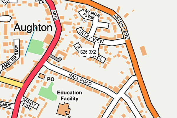S26 3XZ map - OS OpenMap – Local (Ordnance Survey)