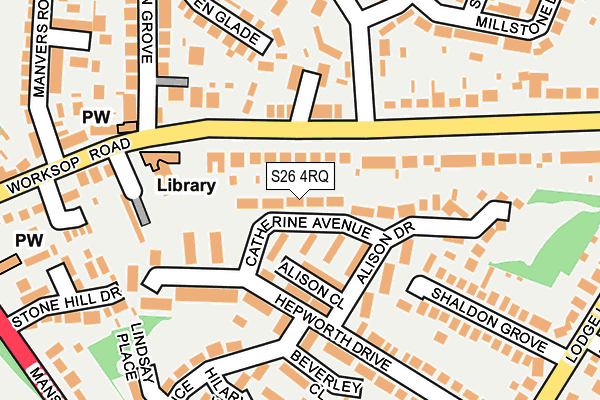 S26 4RQ map - OS OpenMap – Local (Ordnance Survey) S26 4RQ map - OS OpenMap – Local (Ordnance Survey)