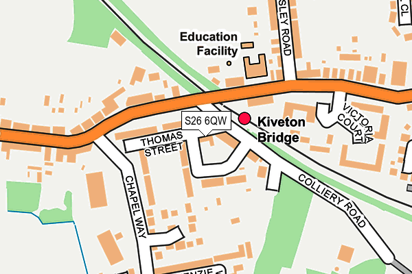 S26 6QW map - OS OpenMap – Local (Ordnance Survey) S26 6QW map - OS OpenMap – Local (Ordnance Survey)