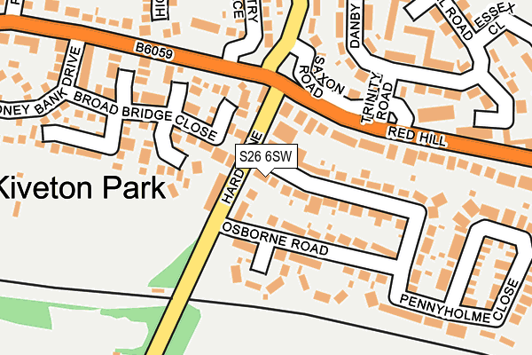 S26 6SW map - OS OpenMap – Local (Ordnance Survey) S26 6SW map - OS OpenMap – Local (Ordnance Survey)
