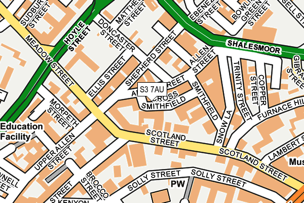 S3 7AU map - OS OpenMap – Local (Ordnance Survey) S3 7AU map - OS OpenMap – Local (Ordnance Survey)