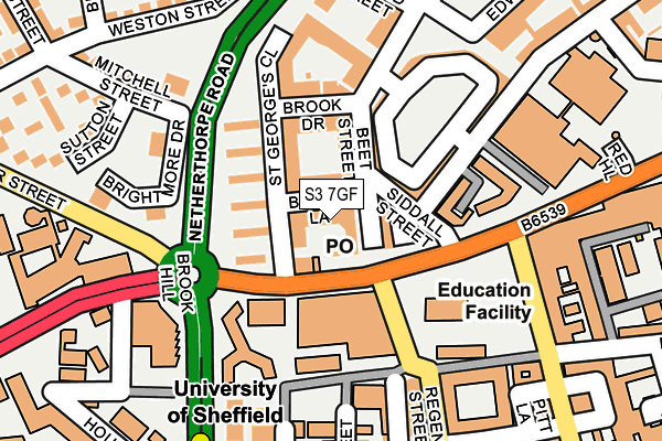 S3 7GF map - OS OpenMap – Local (Ordnance Survey) S3 7GF map - OS OpenMap – Local (Ordnance Survey)