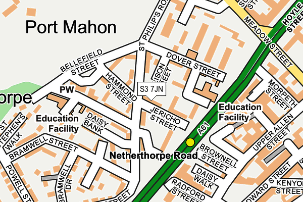 S3 7JN map - OS OpenMap – Local (Ordnance Survey)