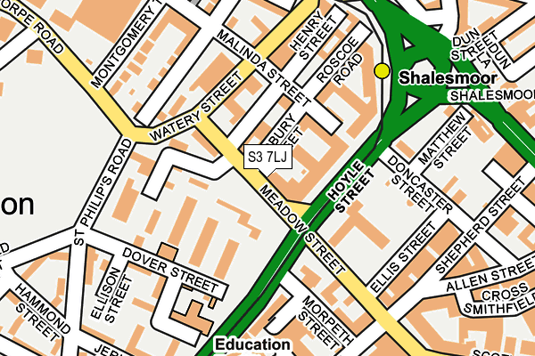 S3 7LJ map - OS OpenMap – Local (Ordnance Survey) S3 7LJ map - OS OpenMap – Local (Ordnance Survey)