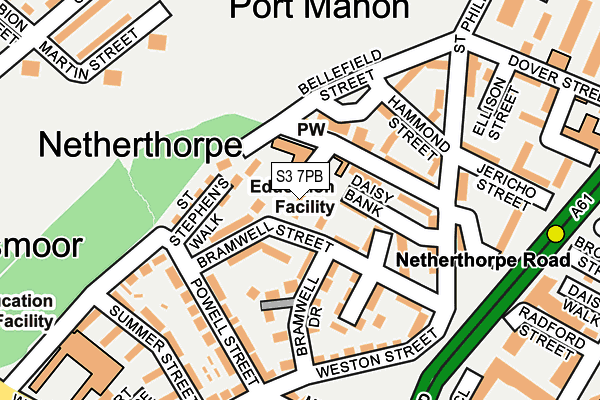S3 7PB map - OS OpenMap – Local (Ordnance Survey)