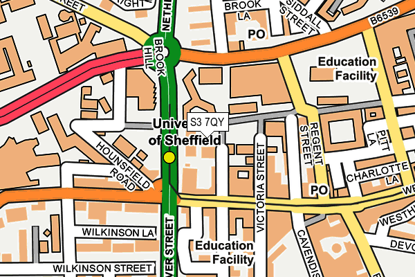 S3 7QY map - OS OpenMap – Local (Ordnance Survey)