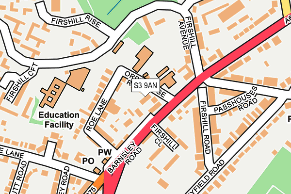 S3 9AN map - OS OpenMap – Local (Ordnance Survey) S3 9AN map - OS OpenMap – Local (Ordnance Survey)