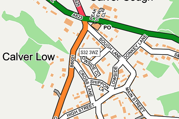 S32 3WZ map - OS OpenMap – Local (Ordnance Survey) S32 3WZ map - OS OpenMap – Local (Ordnance Survey)