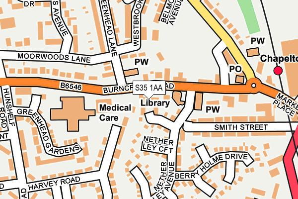 S35 1AA map - OS OpenMap – Local (Ordnance Survey)