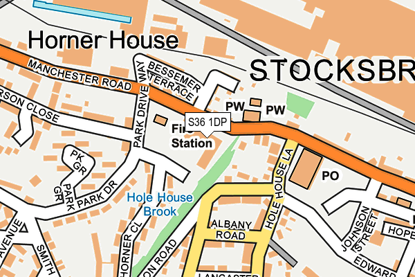 S36 1DP map - OS OpenMap – Local (Ordnance Survey) S36 1DP map - OS OpenMap – Local (Ordnance Survey)