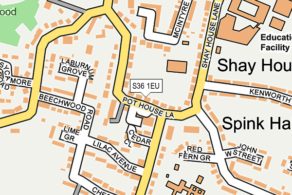 S36 1EU map - OS OpenMap – Local (Ordnance Survey) S36 1EU map - OS OpenMap – Local (Ordnance Survey)