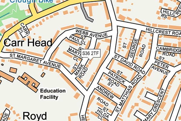 S36 2TF map - OS OpenMap – Local (Ordnance Survey) S36 2TF map - OS OpenMap – Local (Ordnance Survey)