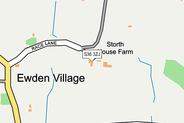 S36 3ZJ map - OS OpenMap – Local (Ordnance Survey)