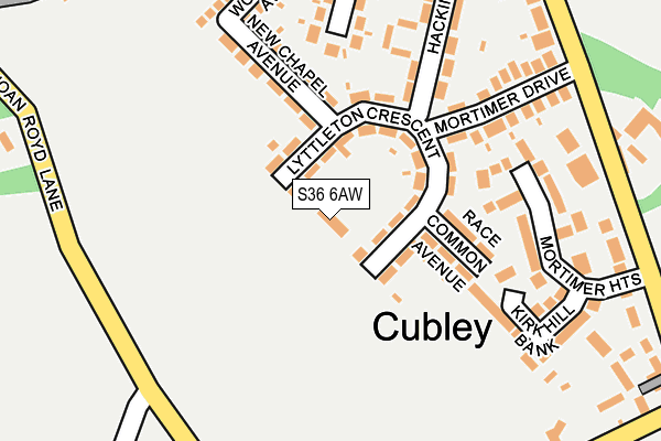 S36 6AW map - OS OpenMap – Local (Ordnance Survey) S36 6AW map - OS OpenMap – Local (Ordnance Survey)
