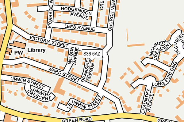S36 6AZ map - OS OpenMap – Local (Ordnance Survey) S36 6AZ map - OS OpenMap – Local (Ordnance Survey)