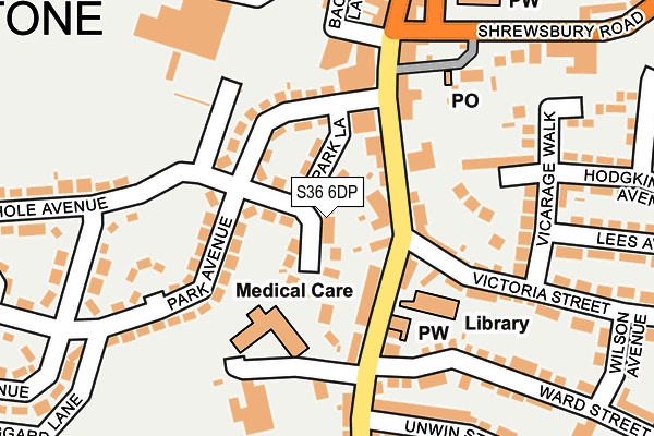 S36 6DP map - OS OpenMap – Local (Ordnance Survey) S36 6DP map - OS OpenMap – Local (Ordnance Survey)