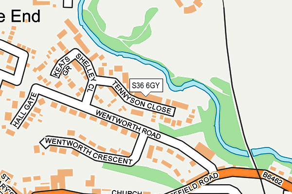 S36 6GY map - OS OpenMap – Local (Ordnance Survey)