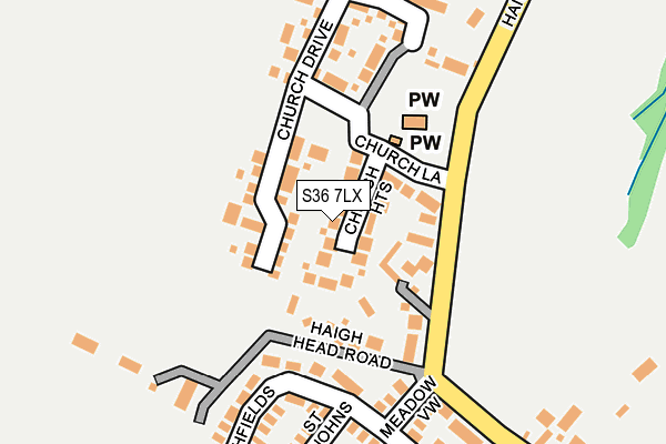 S36 7LX map - OS OpenMap – Local (Ordnance Survey) S36 7LX map - OS OpenMap – Local (Ordnance Survey)