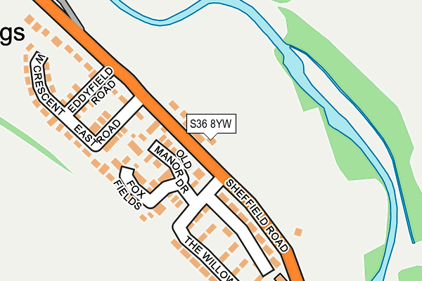S36 8YW map - OS OpenMap – Local (Ordnance Survey) S36 8YW map - OS OpenMap – Local (Ordnance Survey)