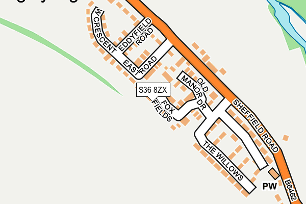 S36 8ZX map - OS OpenMap – Local (Ordnance Survey) S36 8ZX map - OS OpenMap – Local (Ordnance Survey)