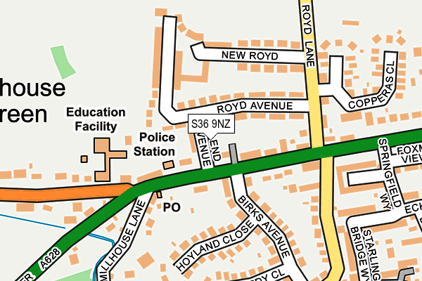 S36 9NZ map - OS OpenMap – Local (Ordnance Survey) S36 9NZ map - OS OpenMap – Local (Ordnance Survey)