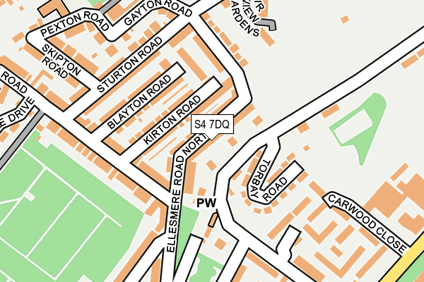 S4 7DQ map - OS OpenMap – Local (Ordnance Survey)