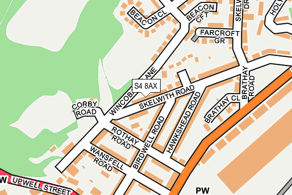 S4 8AX map - OS OpenMap – Local (Ordnance Survey) S4 8AX map - OS OpenMap – Local (Ordnance Survey)
