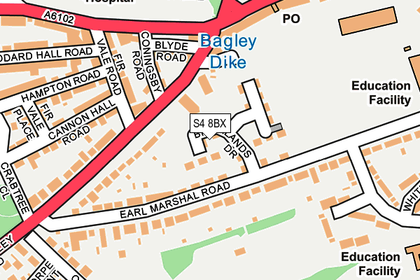 S4 8BX map - OS OpenMap – Local (Ordnance Survey) S4 8BX map - OS OpenMap – Local (Ordnance Survey)