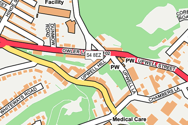 S4 8EZ map - OS OpenMap – Local (Ordnance Survey)
