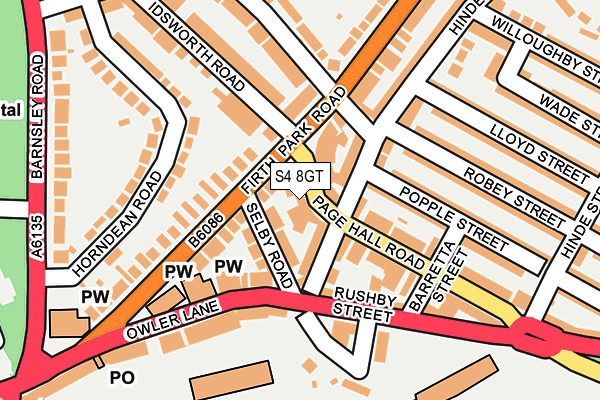 S4 8GT map - OS OpenMap – Local (Ordnance Survey) S4 8GT map - OS OpenMap – Local (Ordnance Survey)