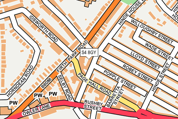 S4 8GY map - OS OpenMap – Local (Ordnance Survey) S4 8GY map - OS OpenMap – Local (Ordnance Survey)